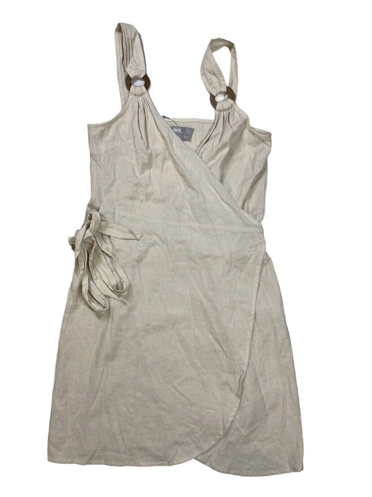 NEW Asos Women's Beige Sleeveless Wrap Tie Short Dress - 6