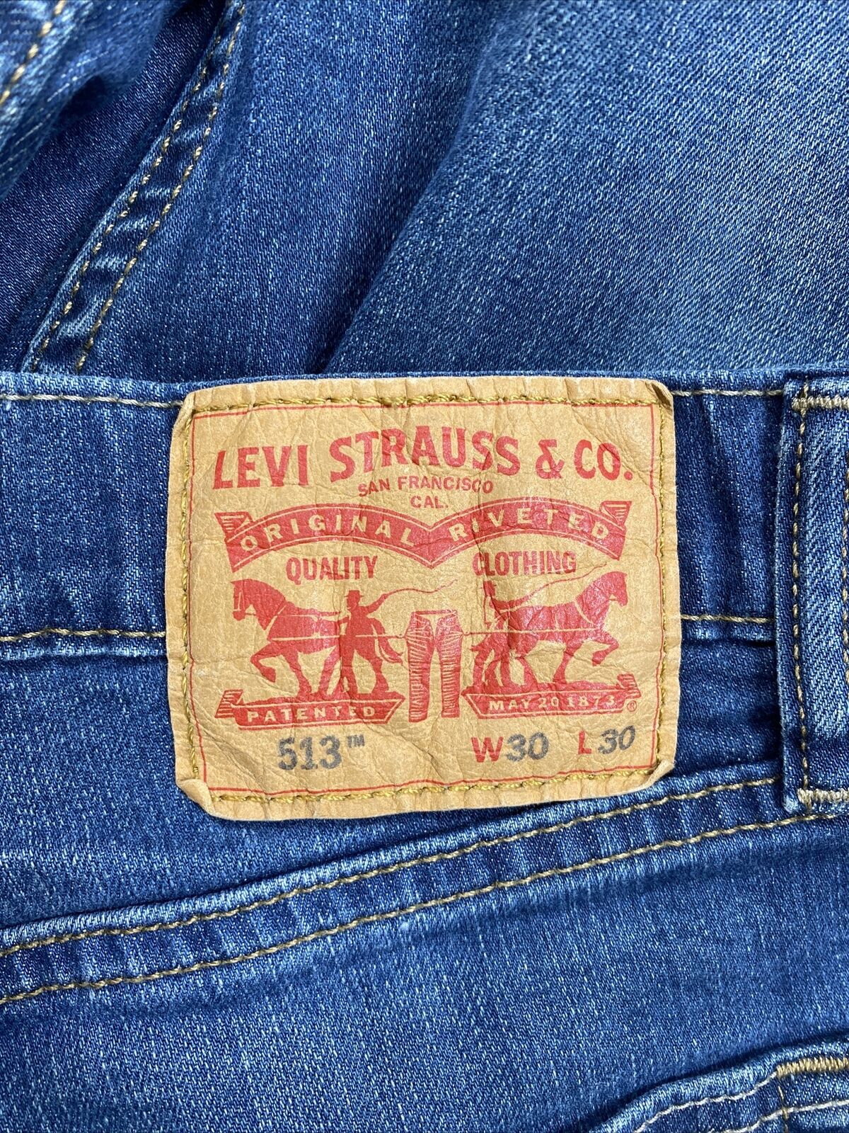 Levis Men's Medium Wash Slim Straight Denim Jeans - 30x30