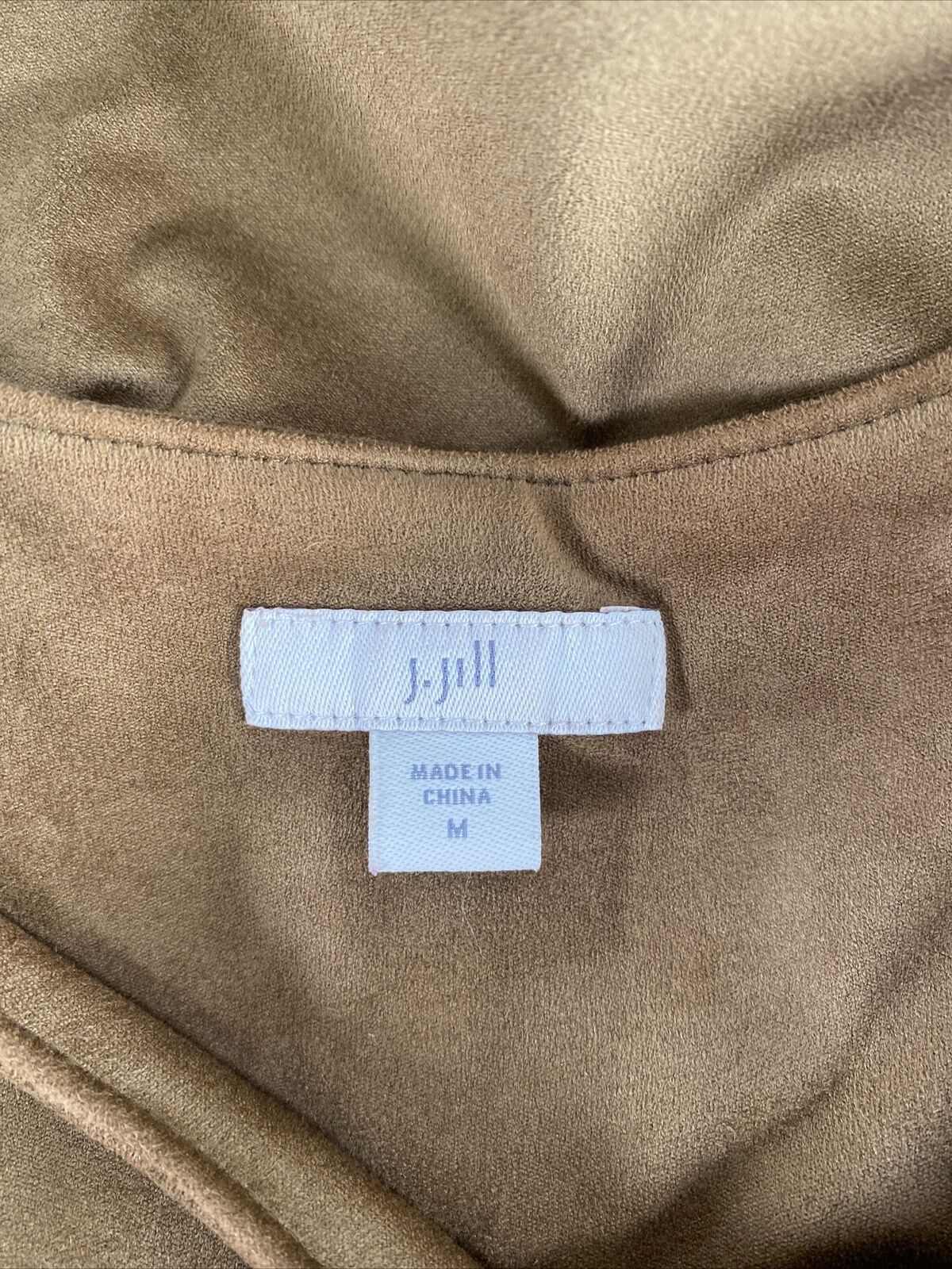 J.Jill Women's Brown Faux Suede Long Sleeve Full Zip Moto Jacket - M