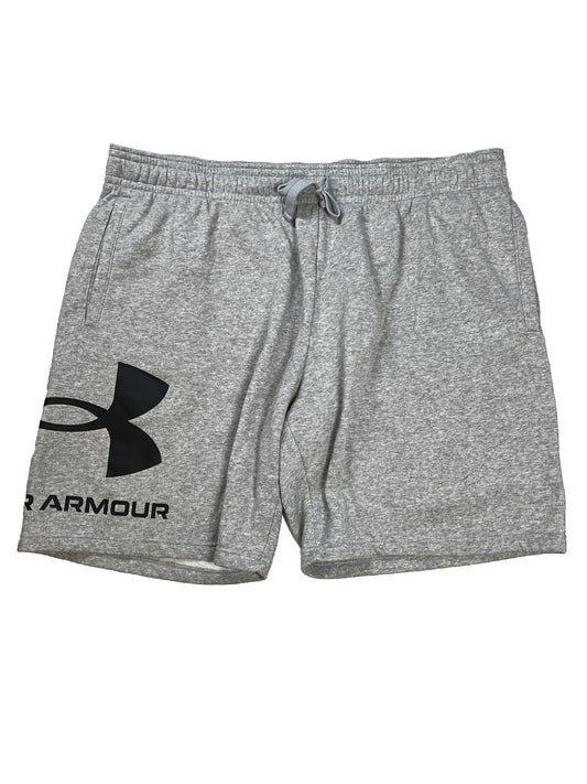 Under Armour Men's Gray Rival Fleece Big Logo Sweat Shorts - 3XL