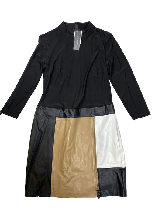 NUEVO Laundry by Shelli Segal Vestido evasé negro con bloques de color para mujer - 4