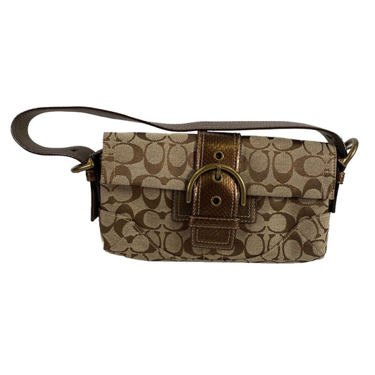 Coach Women's Brown Metallic Small Hobo Handbag Purse F050-8K38
