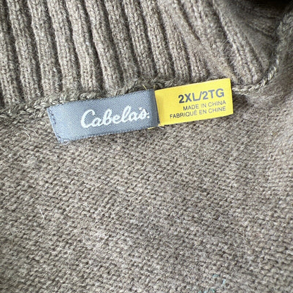 Cabela's Suéter tipo cárdigan de lana verde con un botón para mujer - 2XL