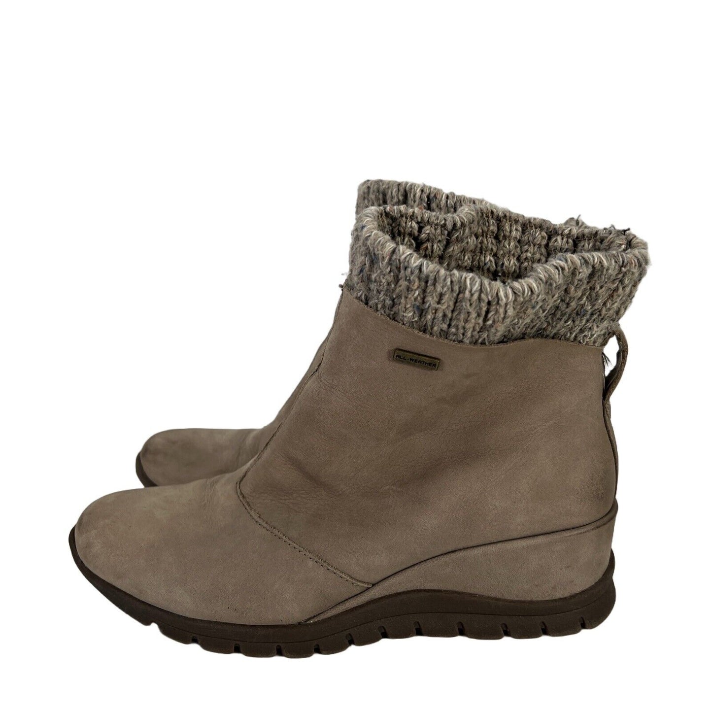 Bionica Women's Beige Suede Knit Lined Ankle Boots - 9