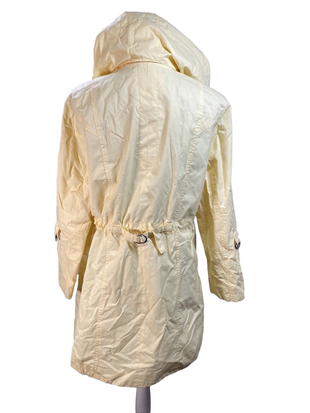 Coldwater Creek Women's Yellow Hooded Nylon Blend Button Up Jacket Sz L