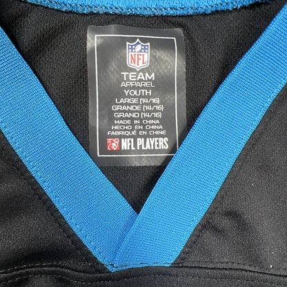 NFL Team Apparel Camiseta de fútbol juvenil negra/azul Carolina Panthers - L