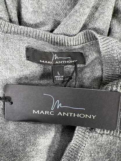 NEW Marc Anthony Men's Gray V-Neck Long Sleeve Sweater - L