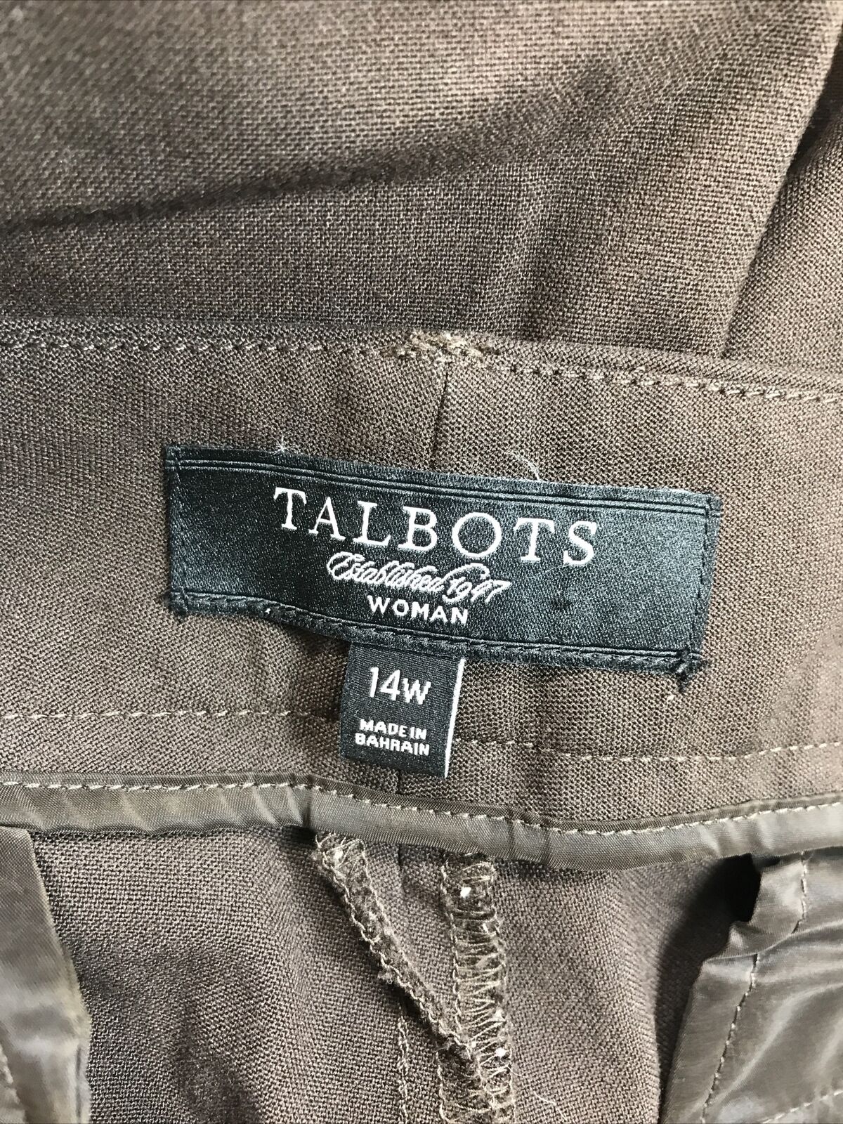 Talbots Women's Brown Heritage Stretch Waist Dress Pants - 14W
