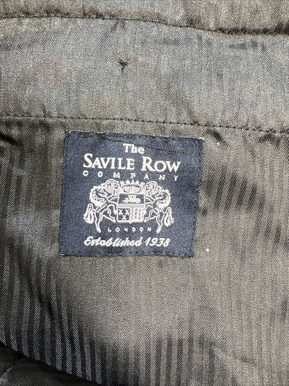 NUEVO Pantalón de vestir de pierna recta negro para hombre de The Savile Row Company - 38X30