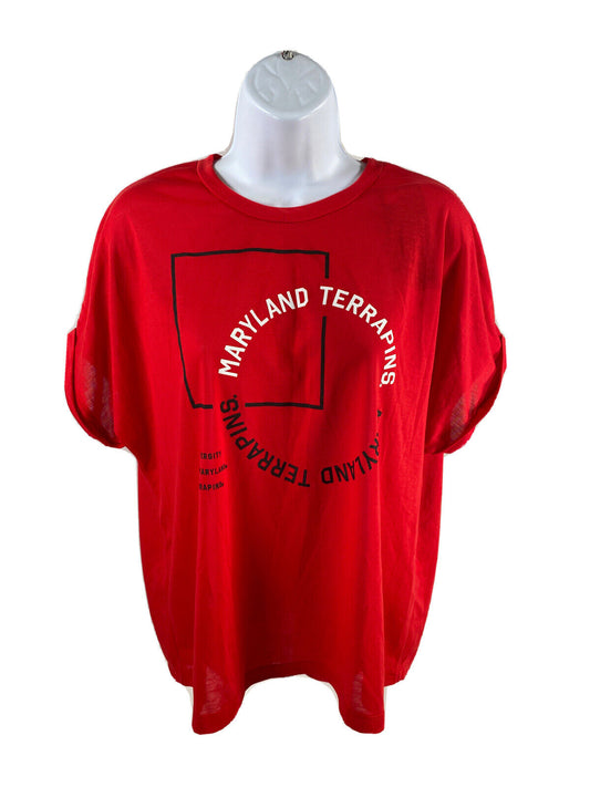 NUEVA camiseta deportiva holgada roja Maryland Terrapins de Under Armour para mujer - M