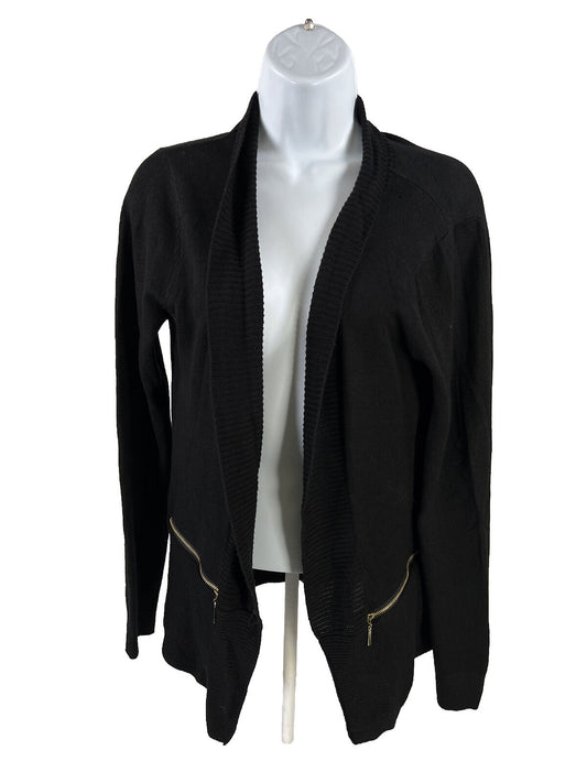 M Magaschoni Women's Black Long Sleeve Cardigan Sweater - M