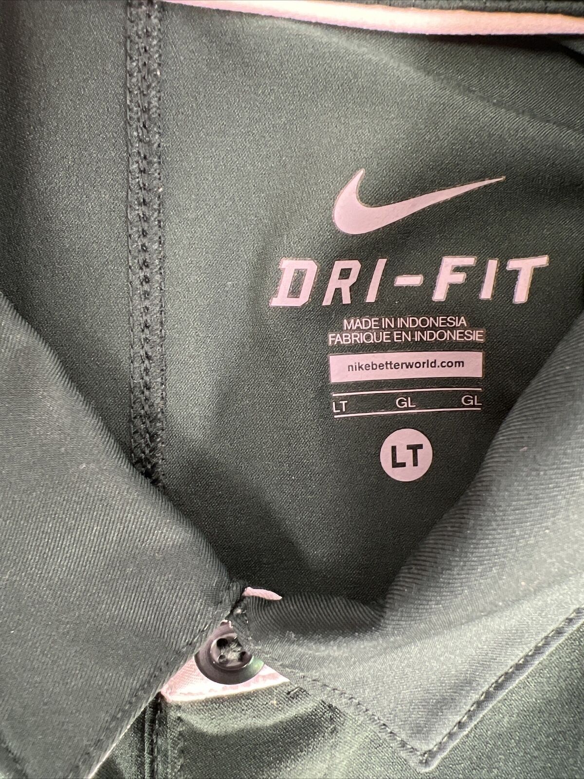 Nike Men's Green Dri-Fit Michigan State Spartans Polo Shirt - Tall LT