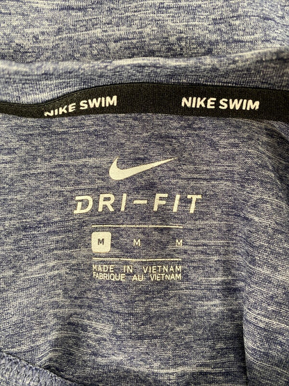 Nike Swim Men's Blue Dri-Fit Short Sleeve Hybrid Short Sleeve T-Shirt - M