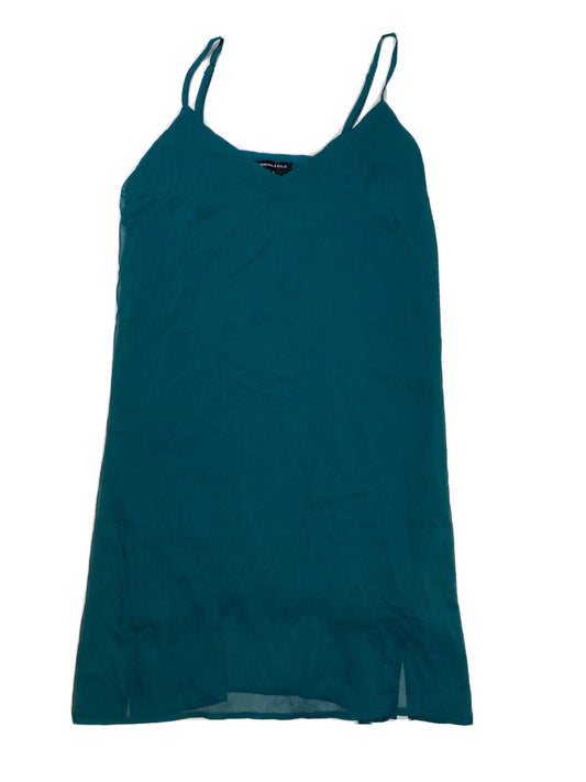 NEW Kendall & Kylie Women's Blue Sleeveless Lined Sheer Slip Dress - L