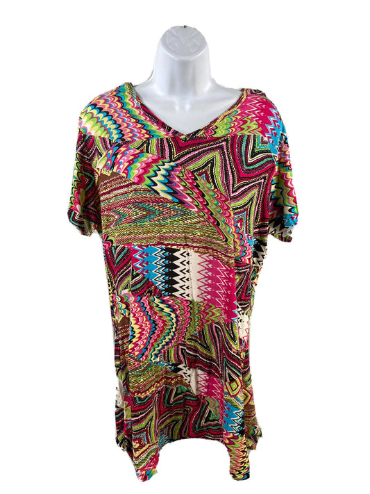 NEW Parsley & Sage Women's Multi-Color Short Sleeve Tunic Shirt - L