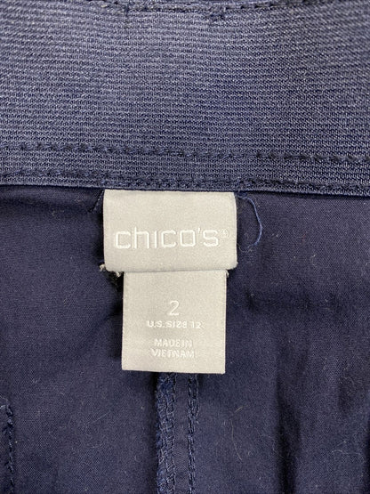 Chico's Pantalones ligeros recortados azules para mujer - 2 US 12