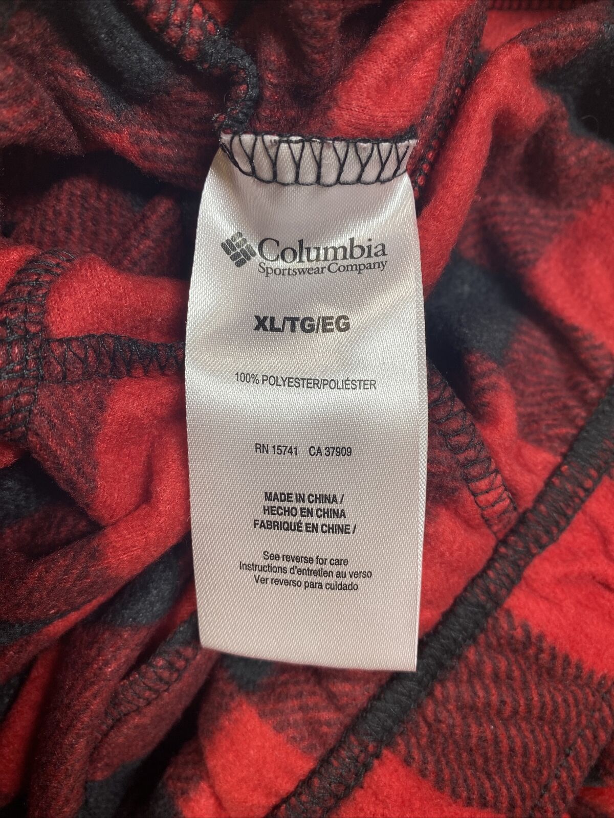 Columbia Women's Red/Black Buffalo Plaid Fleece Pajama Pants - XL