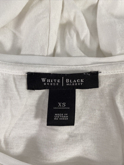 White House Black Market Women's White 3/4 Sleeve t-Shirt - XS