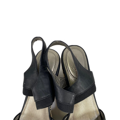 Me Too Women's Black Synthetic Platform Wedge Sandals - 8 M