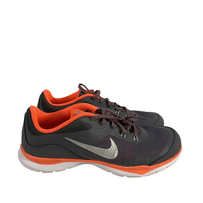 Nike Women's Gray/Orange Flex Trainer 5 Lace Up Athletic Sneakers - 10