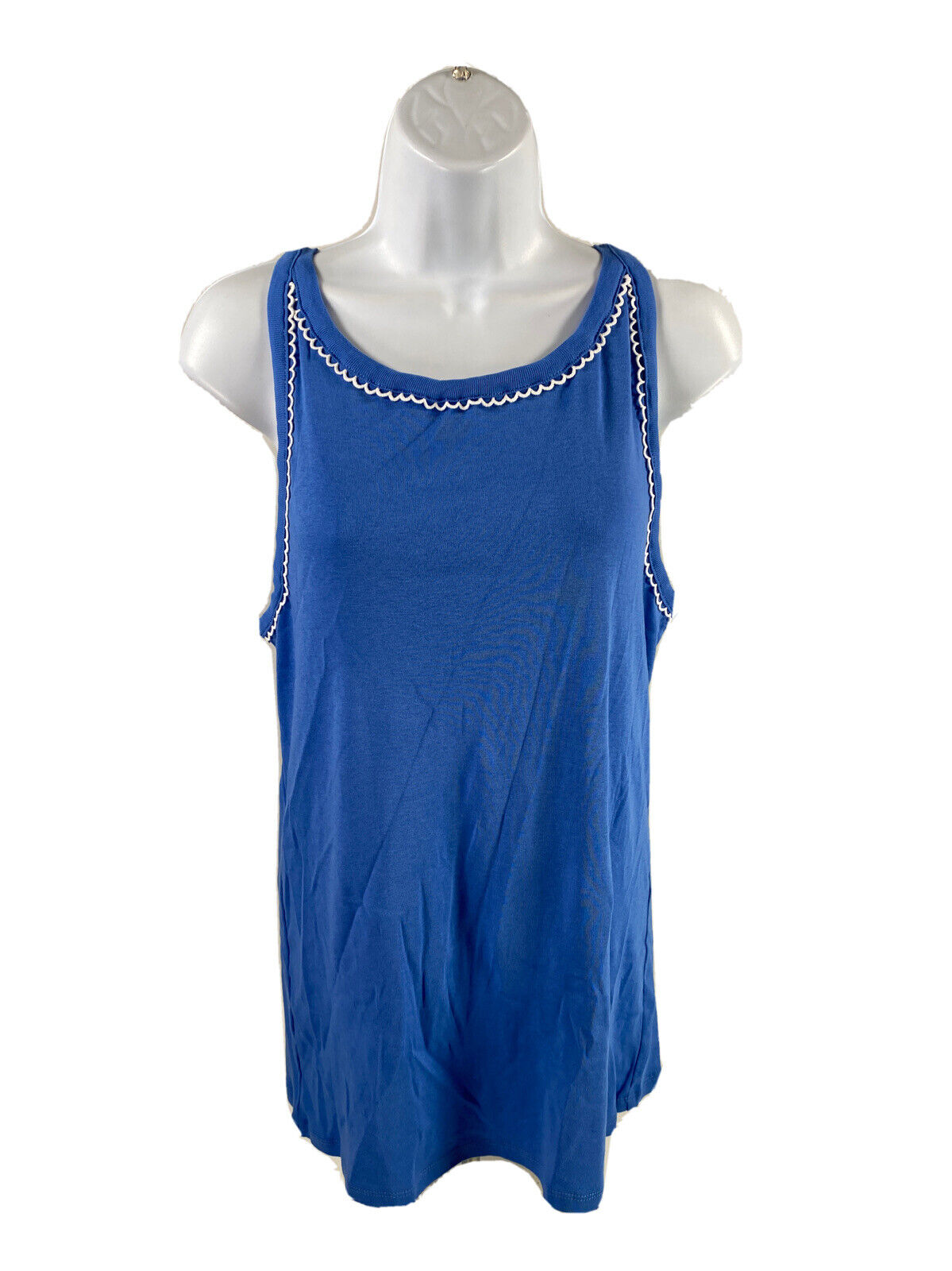 NEW LOFT Women's Blue Cotton Sleeveless Tank Top - XL