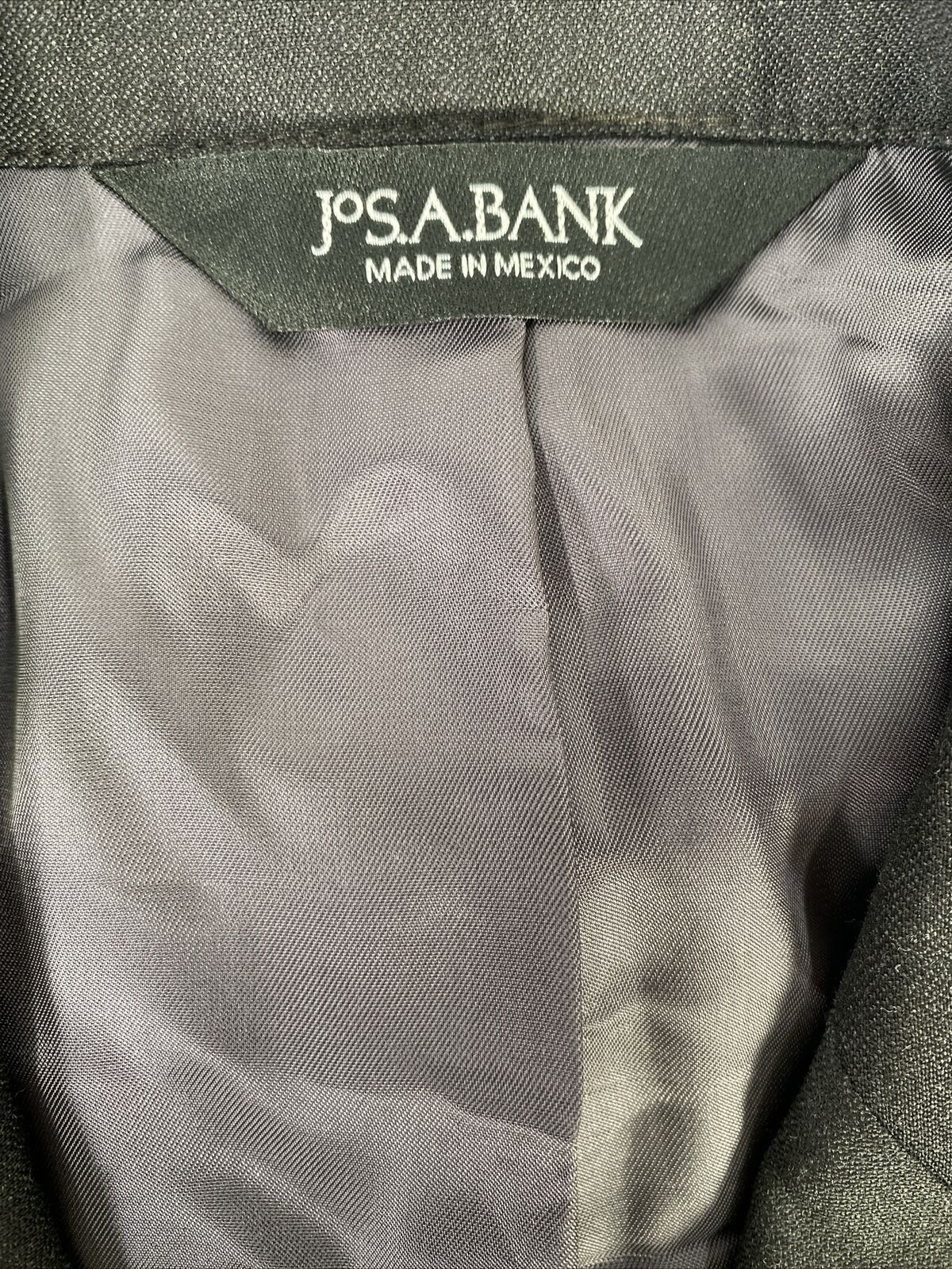 Jos A Bank Chaqueta tipo blazer con botones de lana negra para hombre - 46