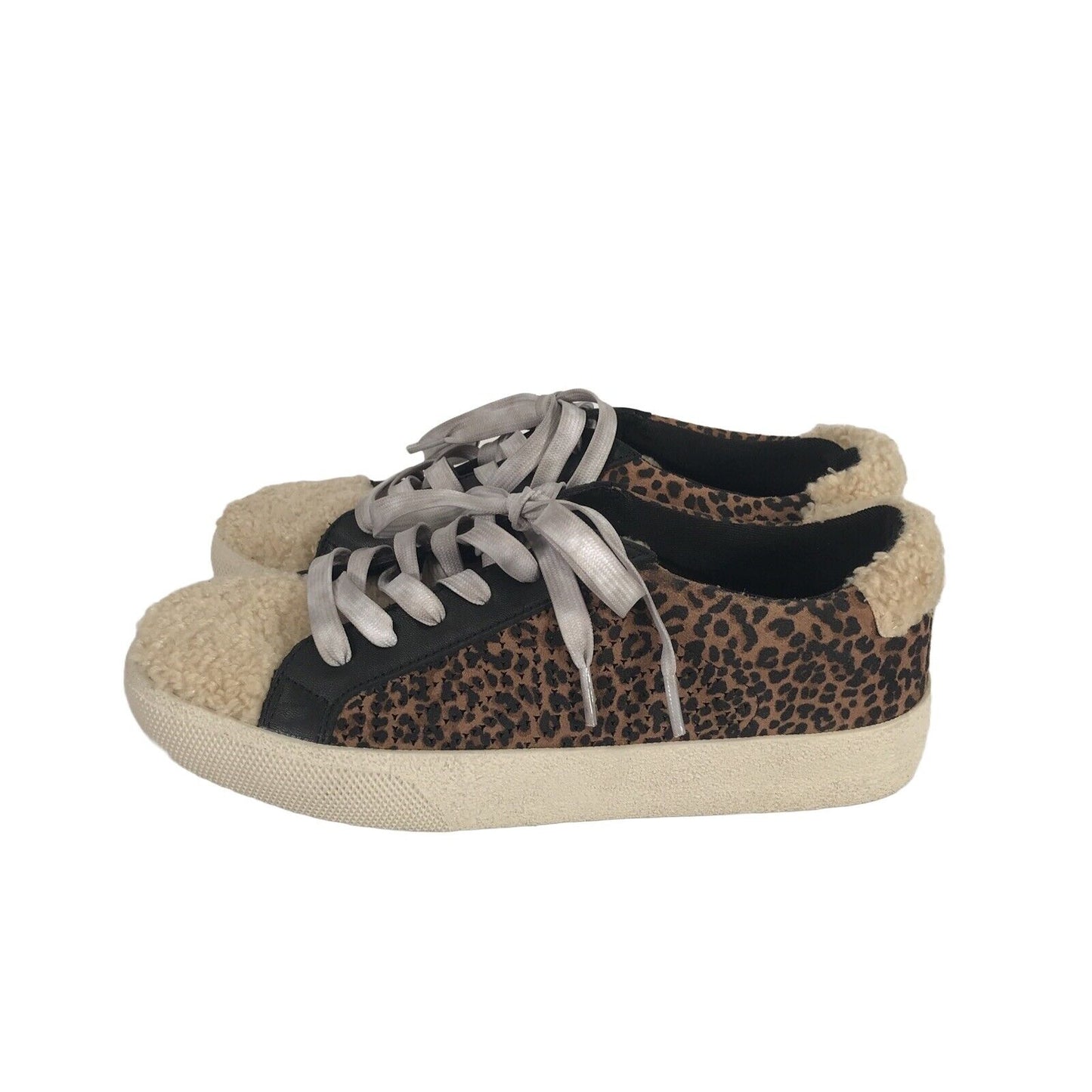 Vince Camuto Women's Brown Animal Print Lace Up Sneakers Shoes Sz 6 M