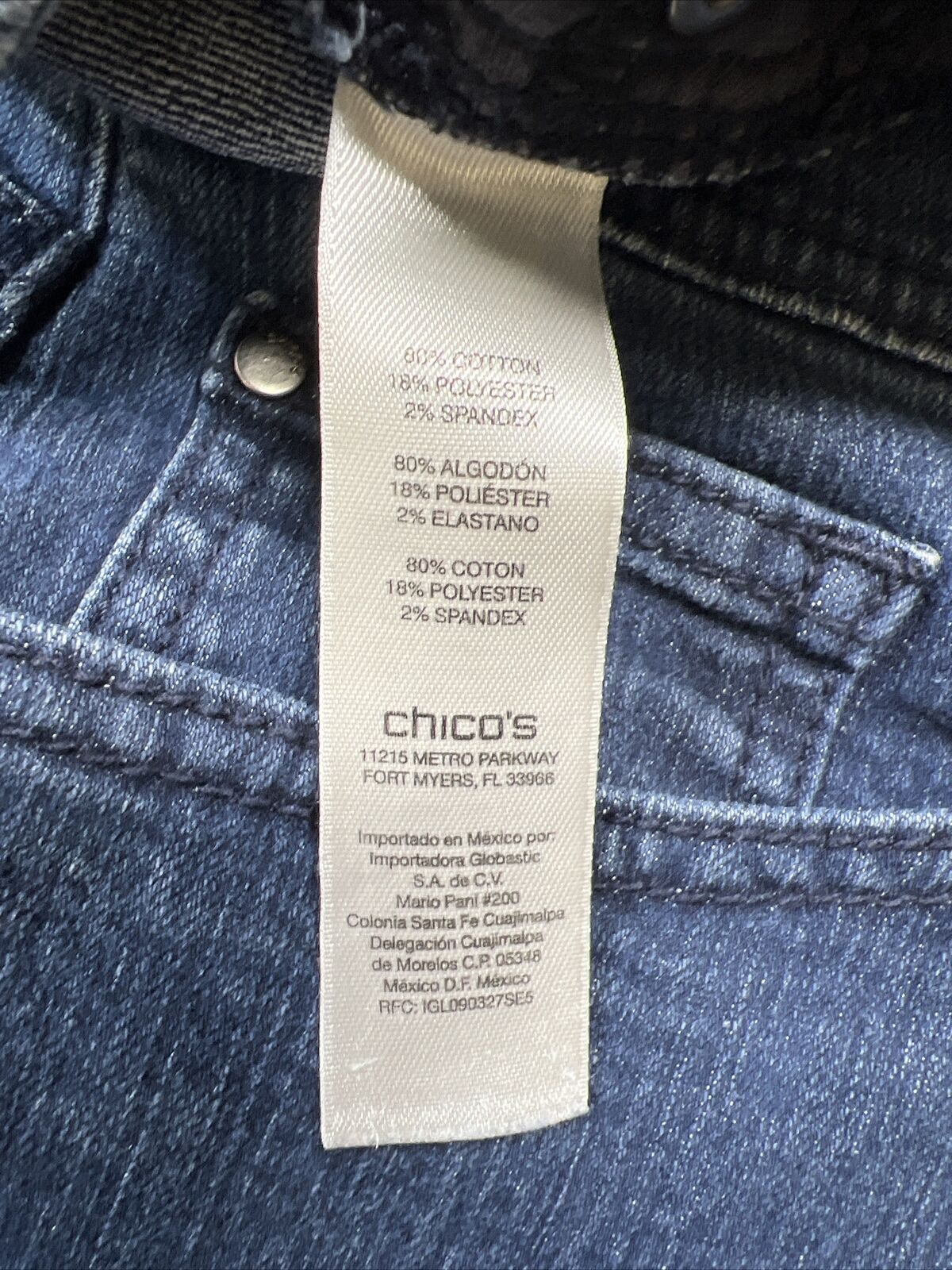 Chico's Women's Dark Wash Fabulously Slimming Ankle Jeans - 2/US L