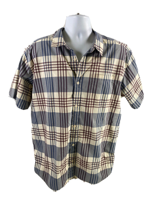 Patagonia Men's Blue Plaid Short Sleeve Button Up Casual Shirt - XL