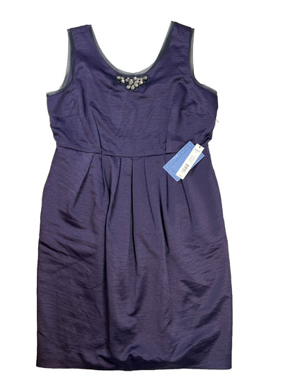 NEW Simply Vera Wang Women's Purple Sleeveless A-Line Pleat Dress - 14