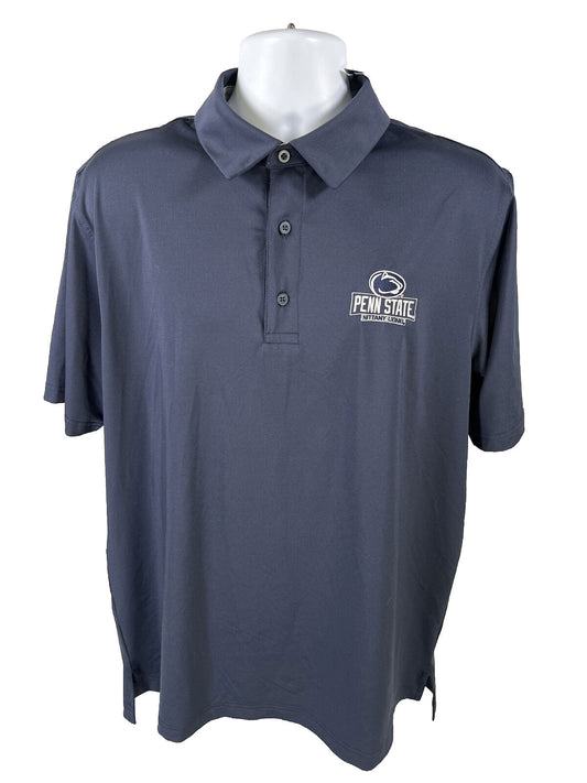 NEW Champion Men's Blue Solid Penn State Polyester Polo Shirt - L