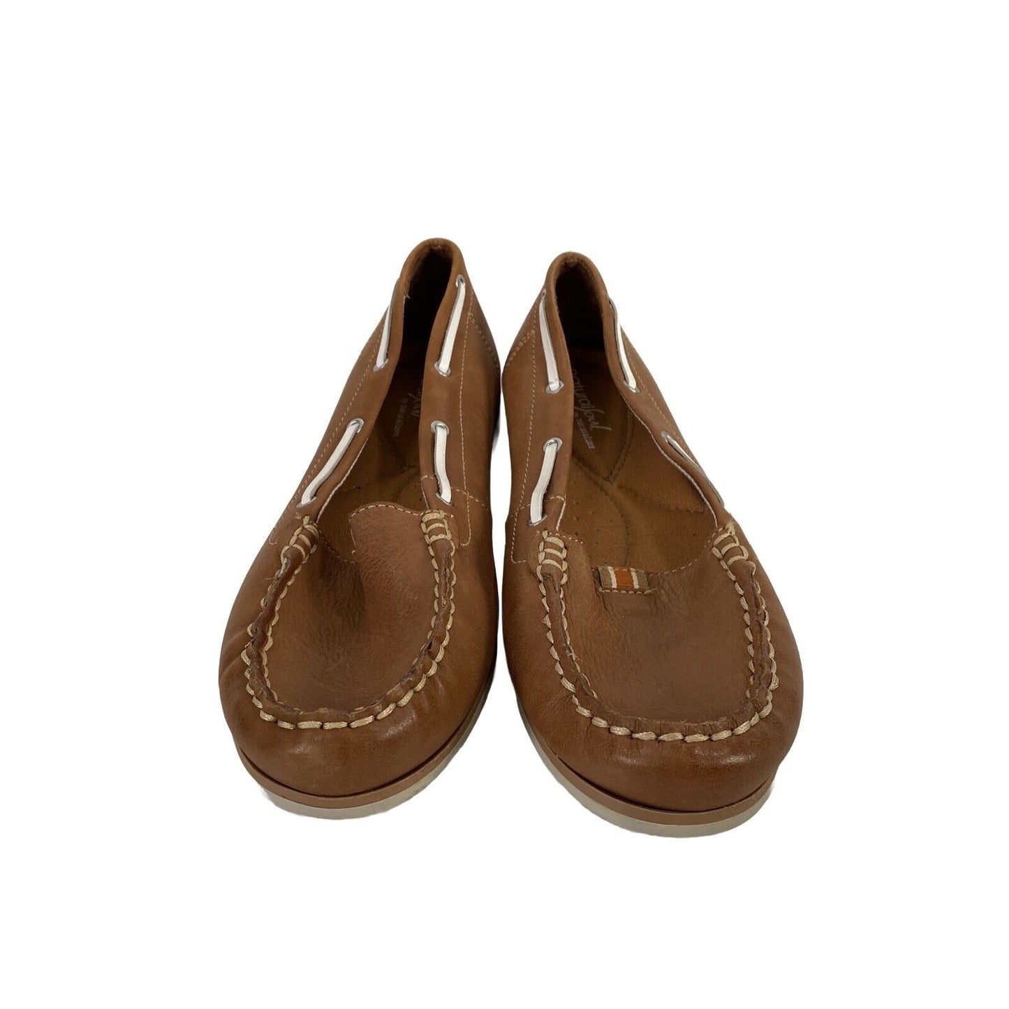 Naturalizer Natural Soul Women's Brown Leather Boat Shoes Flats - 8.5 M