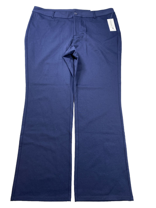 NEW CJ Banks Women's Navy Blue Slimming Straight Pants - Plus 18W