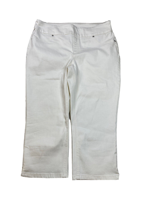 Chico's Women's White Perfect Stretch Soft Jegging Capri Jeans - 2/US 12