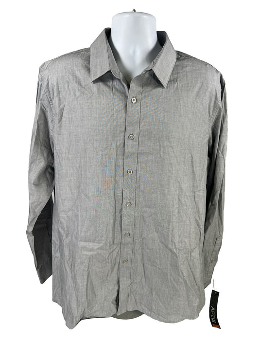 NEW Apt.9 Men's Gray Slim Fit Button Up Casual Shirt - XL