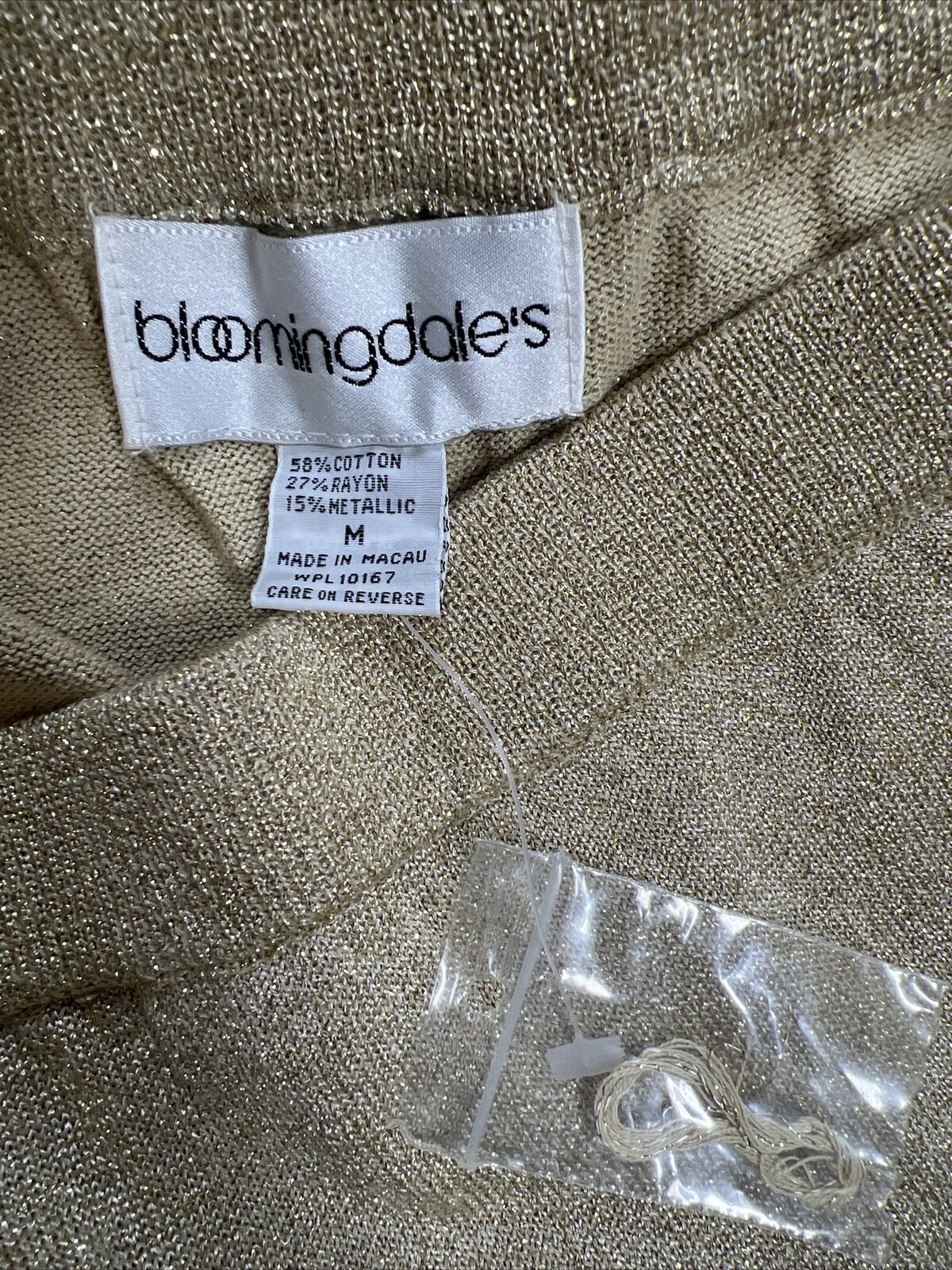 Bloomingdales Falda recta elástica metálica dorada para mujer - M