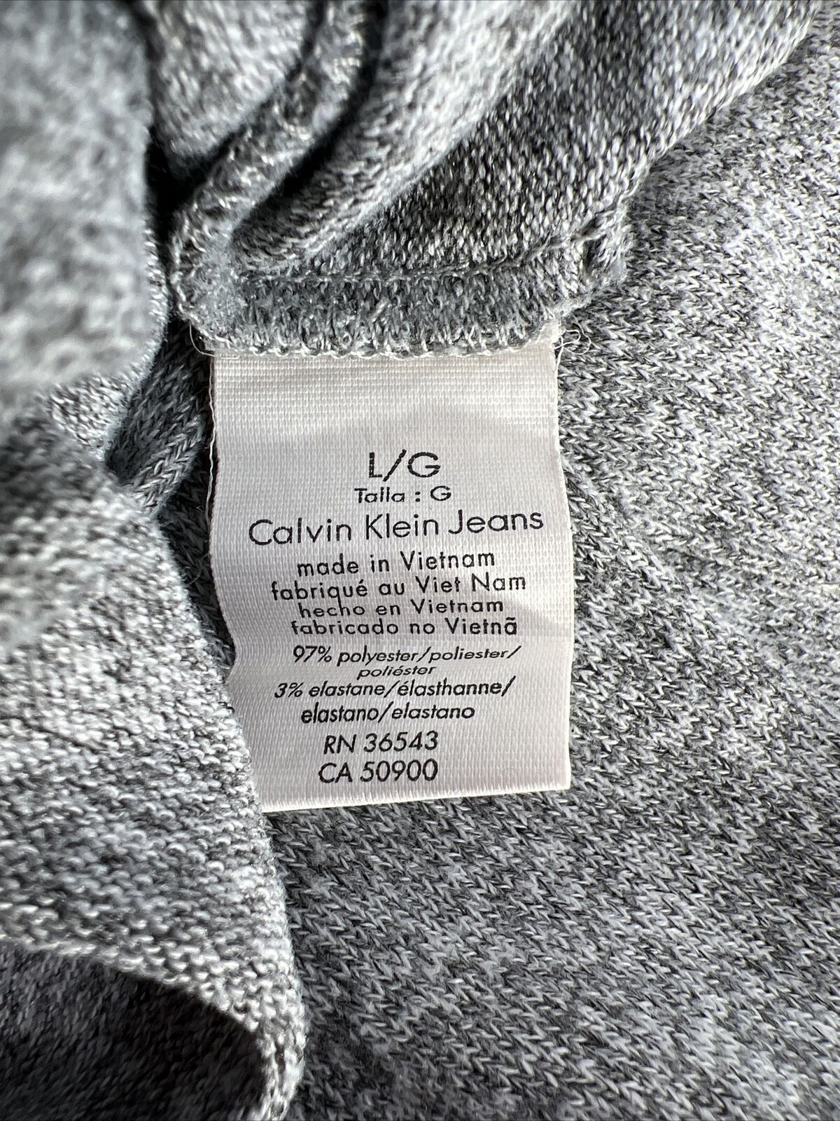 Calvin Klein Suéter de punto de manga 3/4 gris para mujer - L