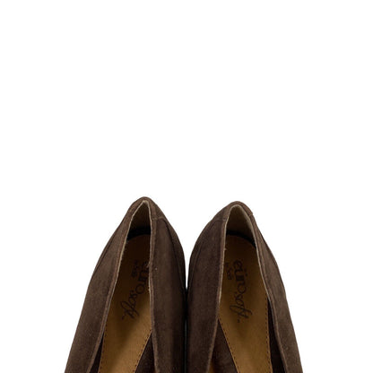 Euro Soft Zapatos de tacón bajo sin cordones de gamuza marrón para mujer - 8.5