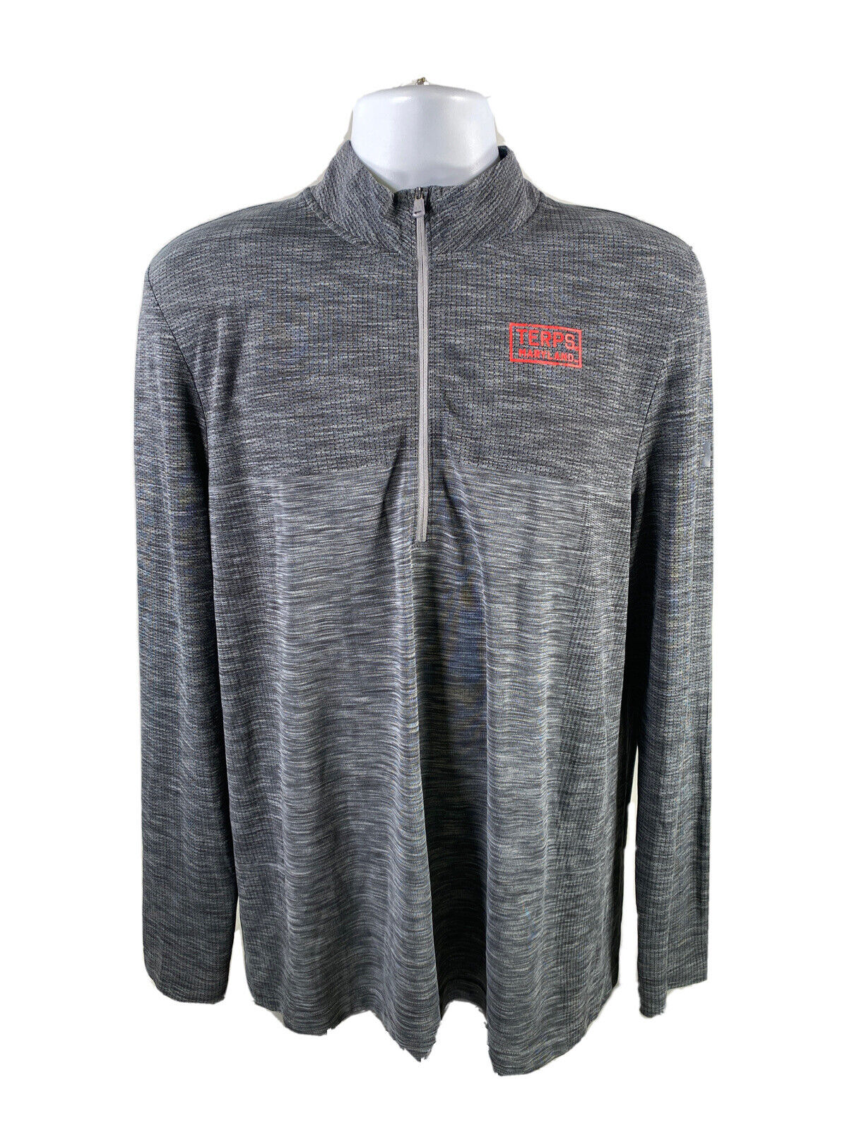 NEW Under Armour Men's Gray Maryland Terrapins 1/4 Zip Athletic Shirt - M