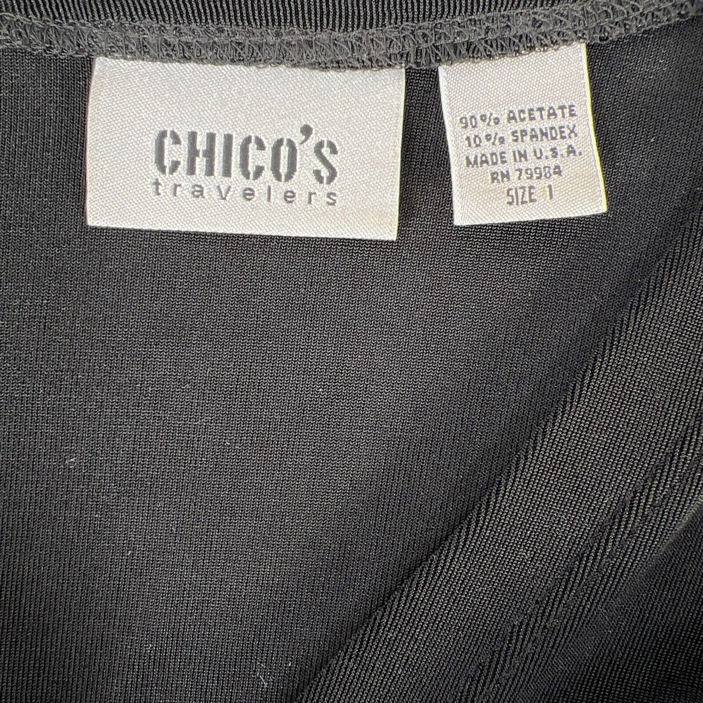 Chico's Traveler's Women's Black Button Up Cardigan Sweater - 1/M