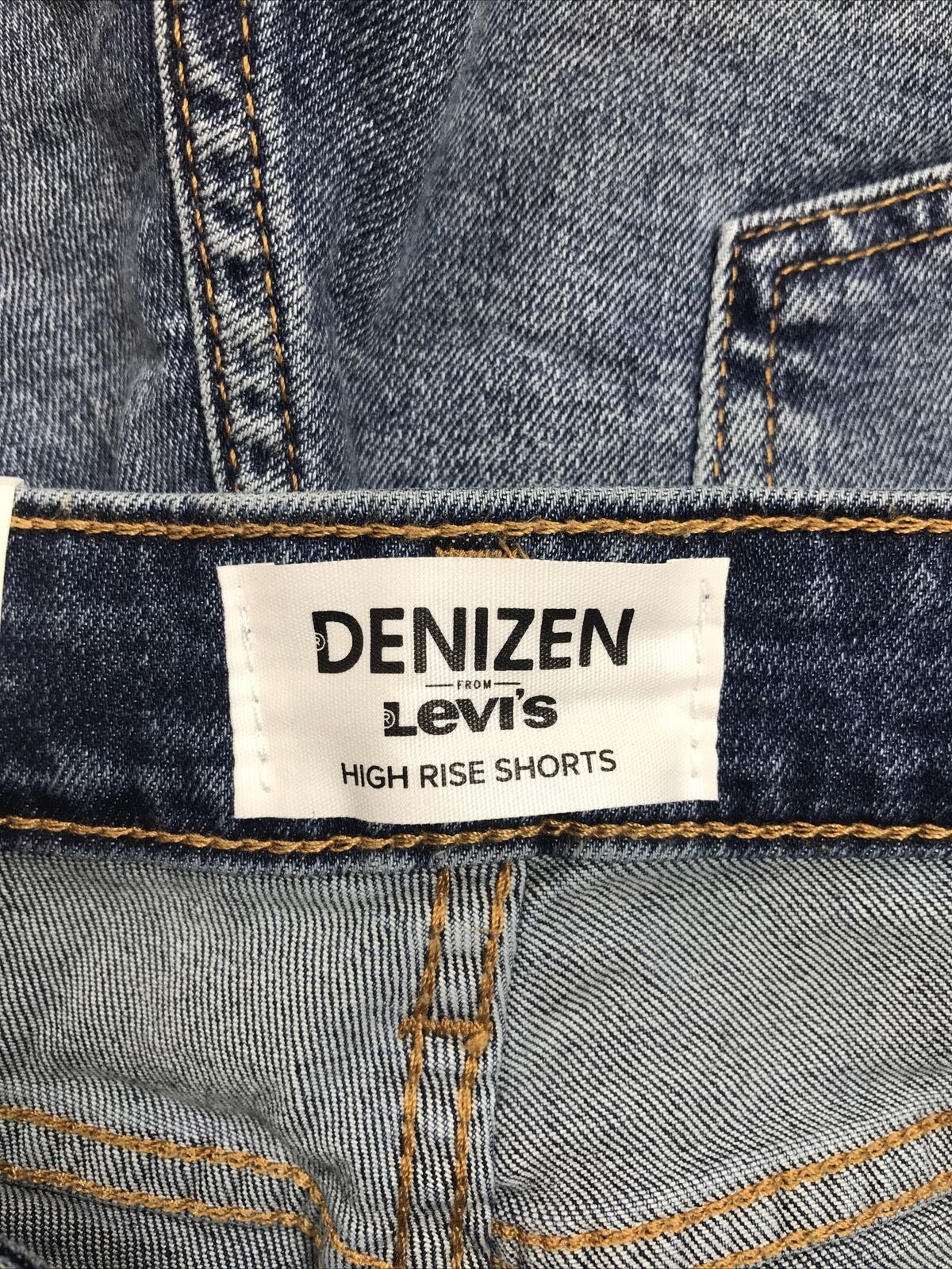 NUEVOS pantalones cortos de mezclilla de tiro alto con lavado medio para mujer Denizen by Levis - 6