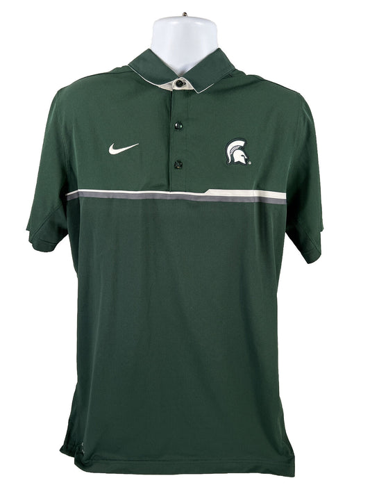 Nike Men's Green Dri-Fit Michigan State Spartans Polo Shirt - Tall LT