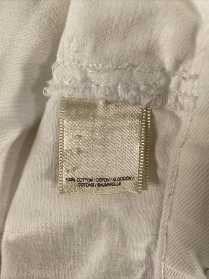 Pilcro & The Letterpress Women's White Denim Button Up Jean Jacket - L