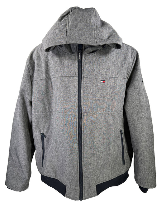 Tommy Hilfiger Men's Gray Long Sleeve Full Zip Hooded Basic Jacket - XXL