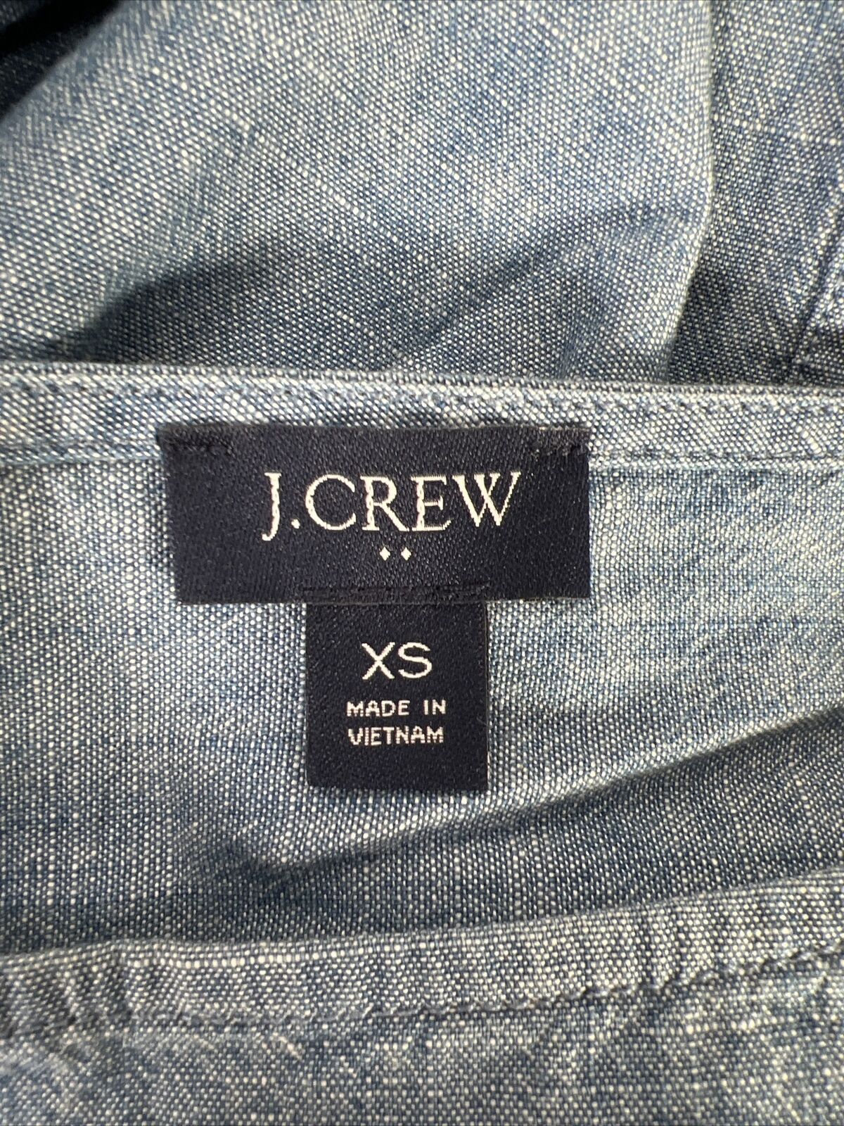 J. Crew Blusa de manga larga de cambray azul para mujer - XS
