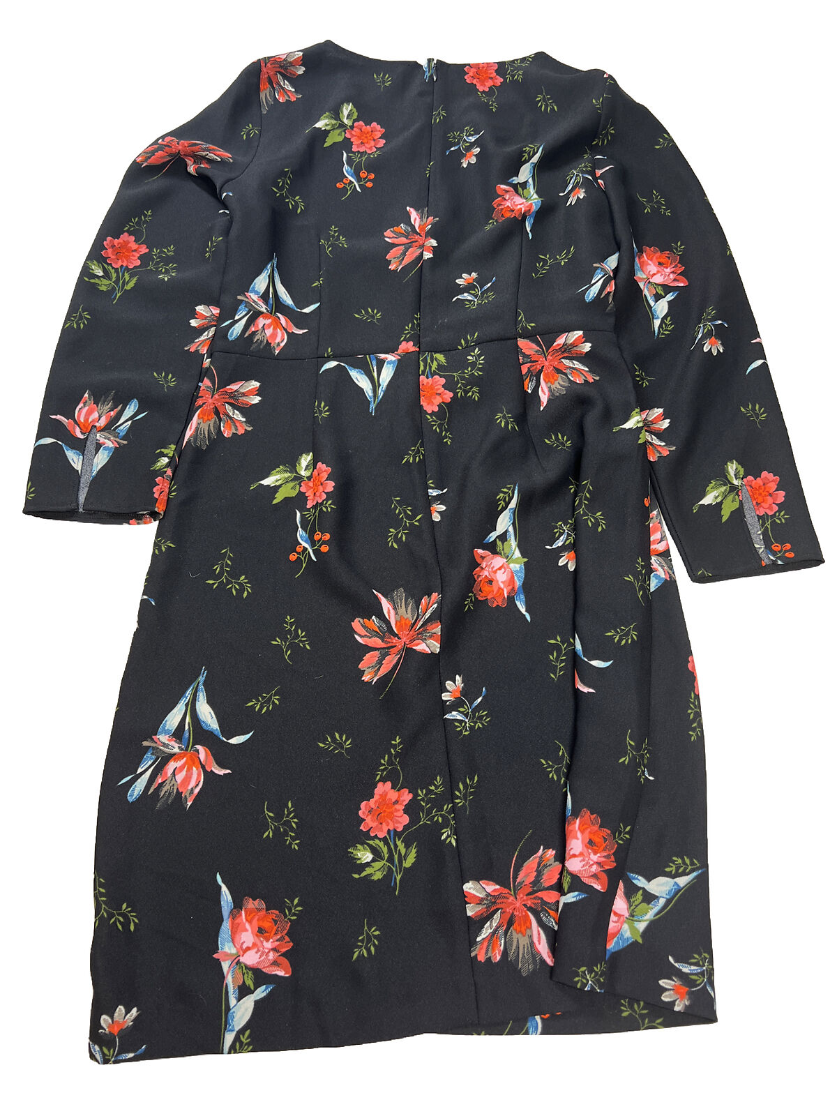 Ann Taylor Women's Black Floral Faux Wrap Shift Dress - 8