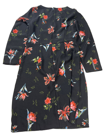 Ann Taylor Women's Black Floral Faux Wrap Shift Dress - 8