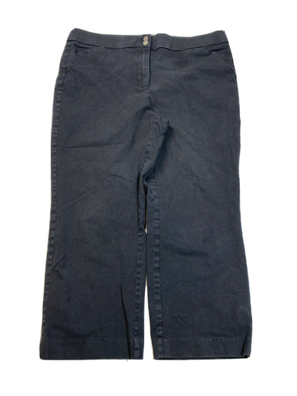 Chico's Women's Black Cotton Stretch Cropped Pants - 1.5/YS 10