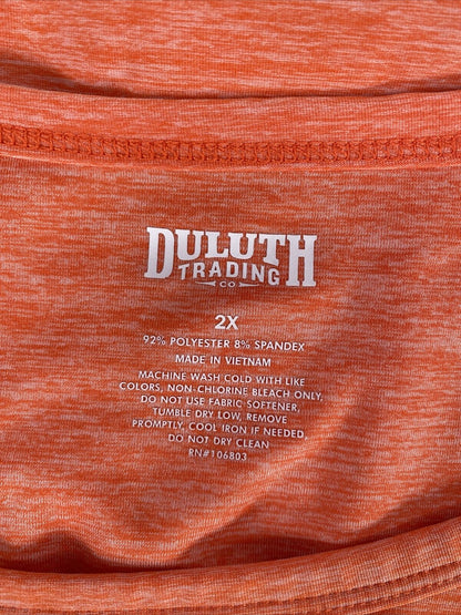Duluth Trading Camiseta sin mangas elástica de poliéster rosa coral para mujer - Plus 2X