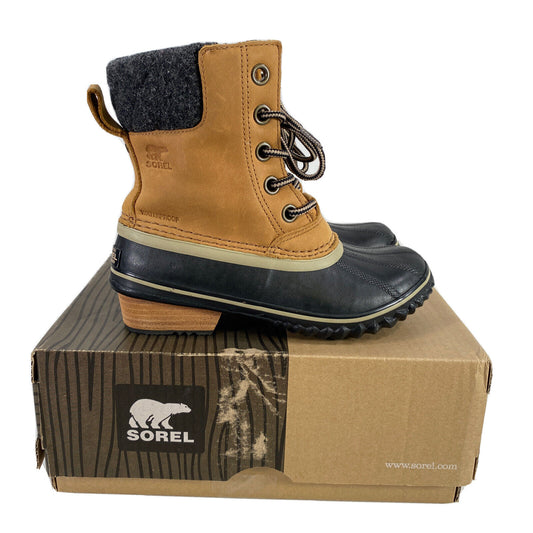 NUEVAS botas impermeables con cordones Sorel Elk Tan Leather Slimpack II para mujer - 6